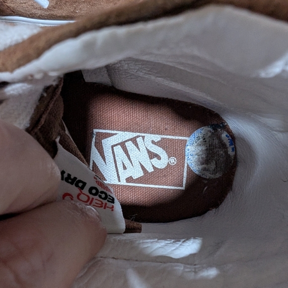 Men's Vans Brown and White High-Top Sneakers Size 6.5 Eclectic Grandpa - Picture 5 of 7